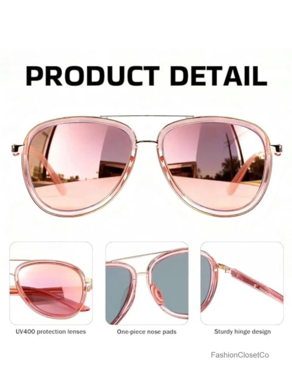 Polarized Aviator Sunglasses for Women & Men UV400 TR90 Frame